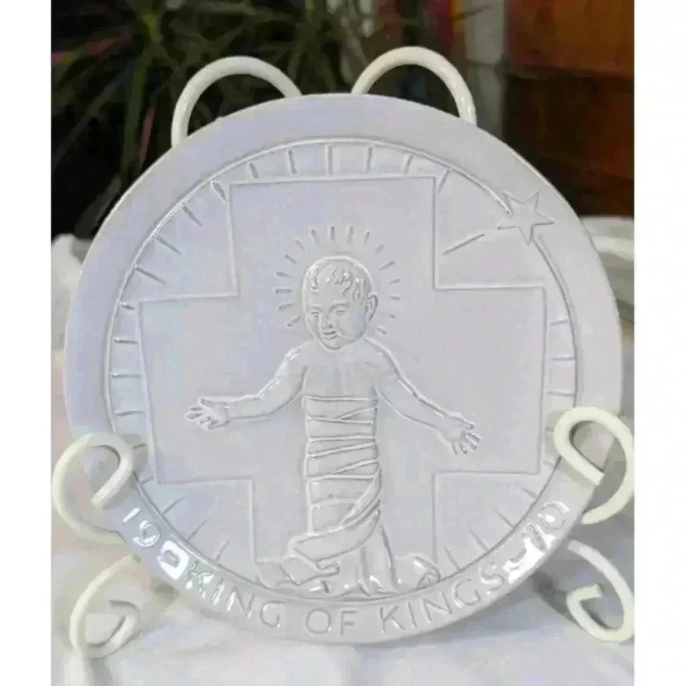FRANKOMA 1970 John Frank KING OF KINGS Christmas Plate Nativity White